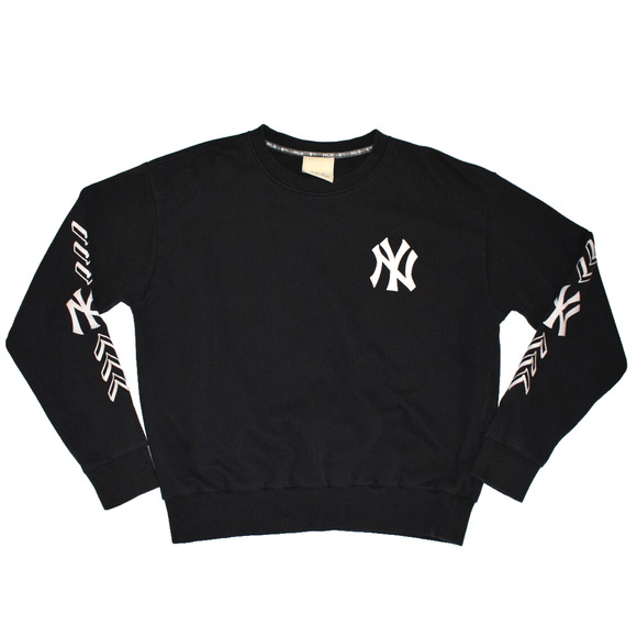 NY Yankees Crewneck Sweatshirt Unisex Size Small Black White Logo Official MLB - Picture 1 of 6